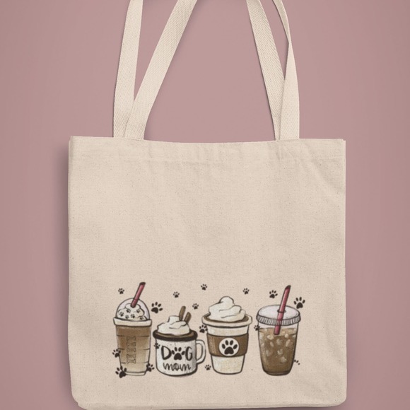 Tote Bag, the perfect blend of neutral and chic!  Dog and coffee lovers only! - Picture 6 of 12